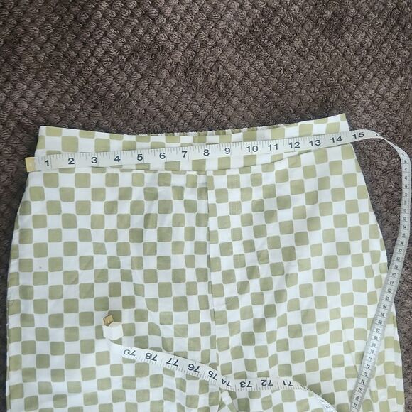 Mod Ref Green and White Checkered Straight Leg Pants - Picture 5 of 7